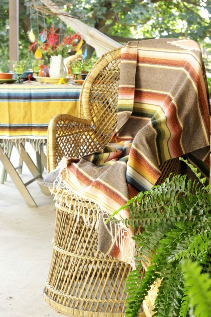 Vintage Peacock Chair with Serape