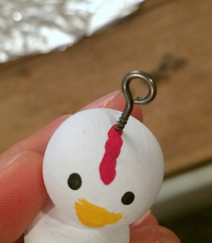 Adding Hook to peg doll for ornament