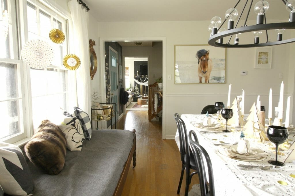 Eclectic Dining Room at Christmas
