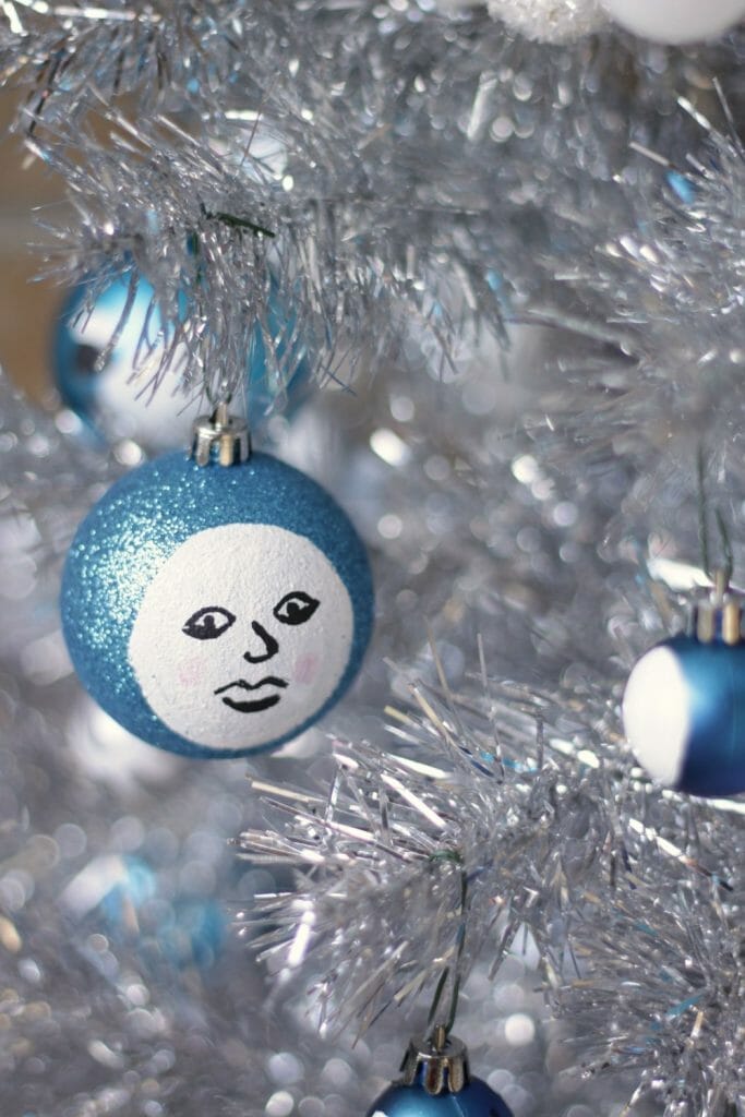 Man in the moon painted ornament DIY