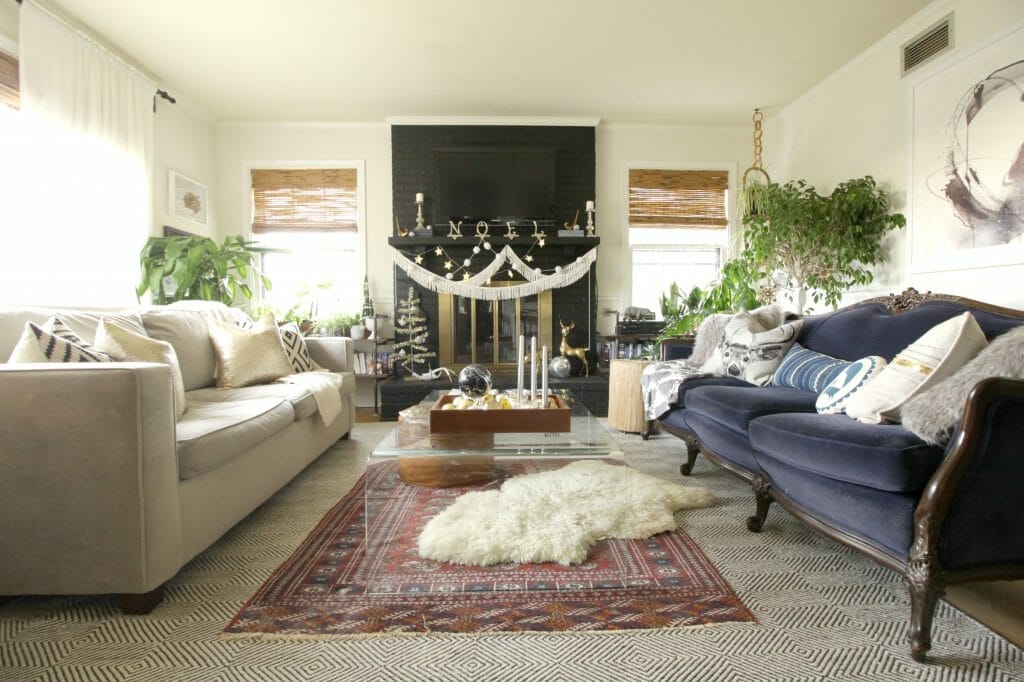 Eclectic Christmas Living Room