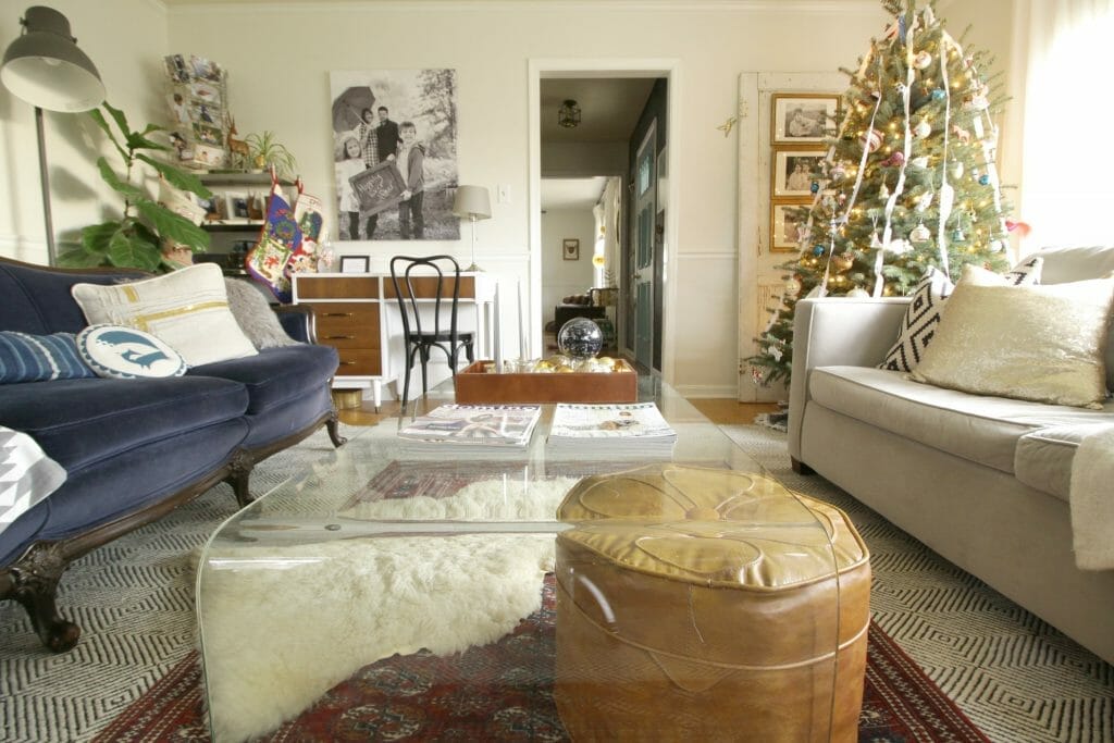 Eclectic Christmas Living Room