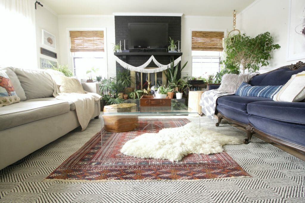 Eclectic Layered Bohemian Living Room