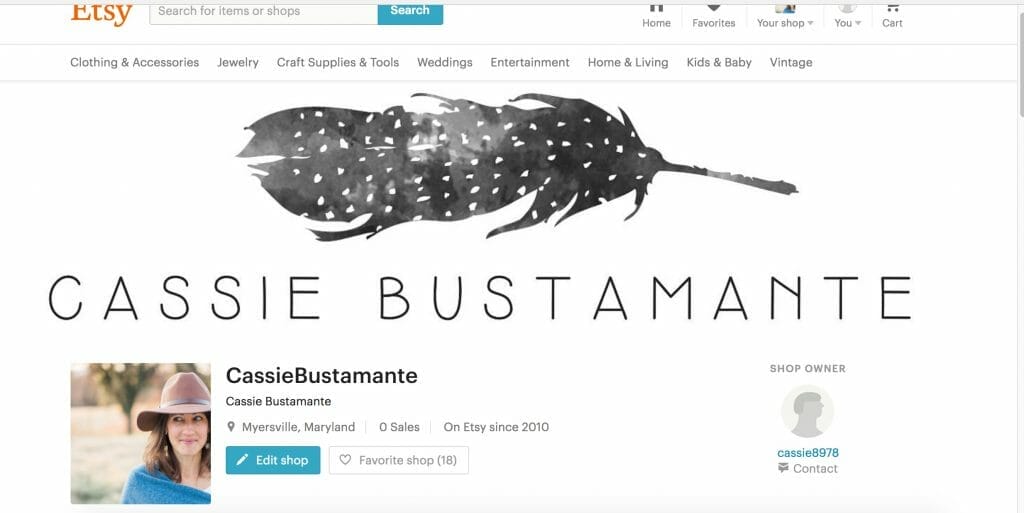 Cassie Bustamante Etsy Shop