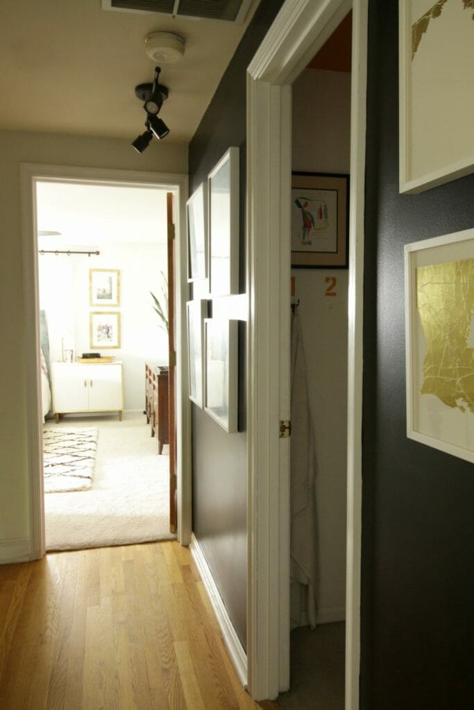 Modern Black White Gold Hallway