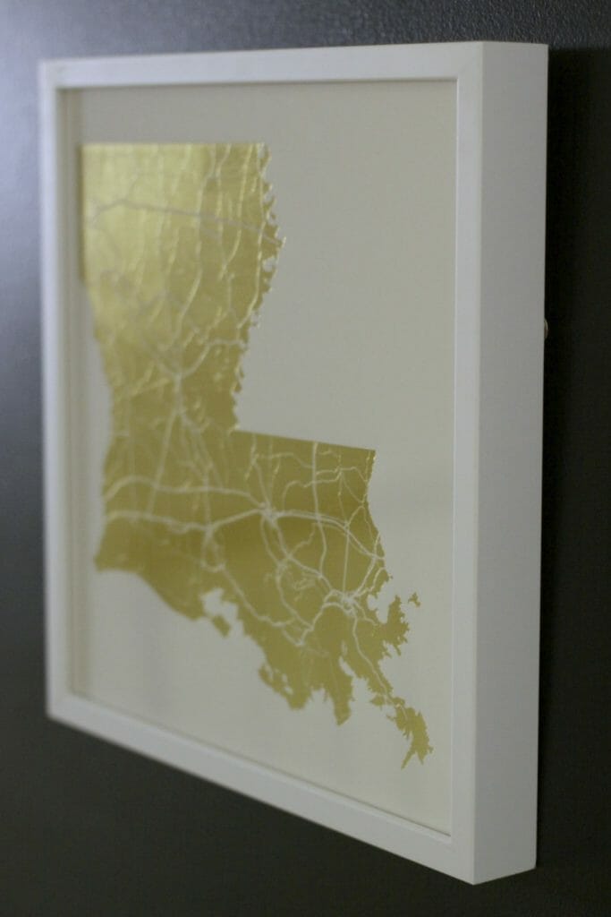 Louisiana Gold Foil Art