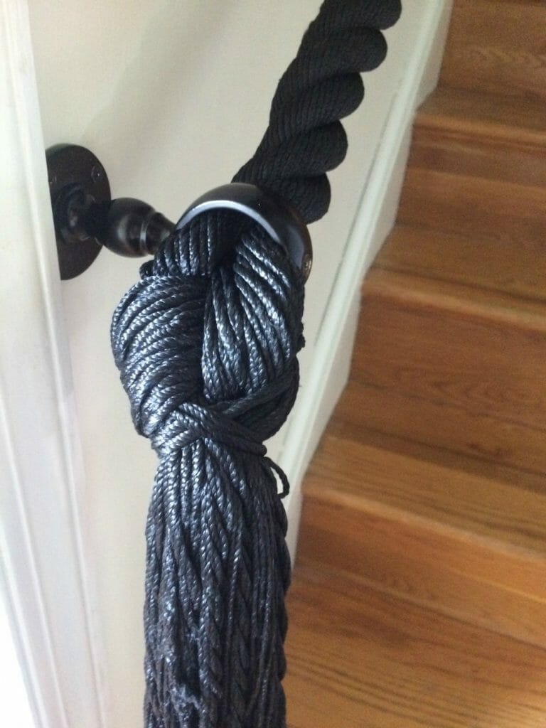 Tassel Rope End of DIY Rope Railing