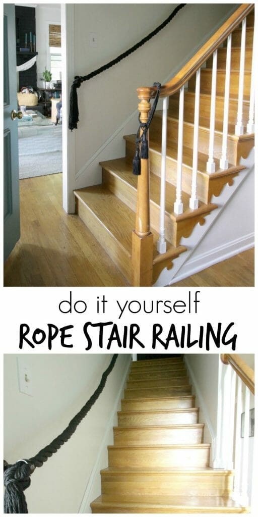 DIY Rope Stair Railing- Full Tutorial