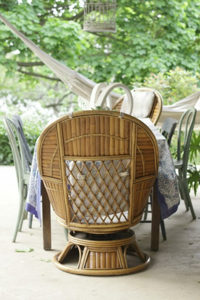 Bamboo Swivel Rocker Chairs
