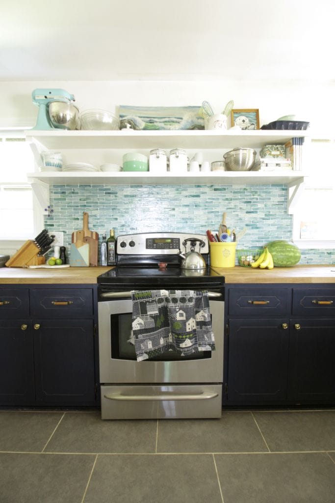 Eclectic Modern Vintage Blue Kitchen