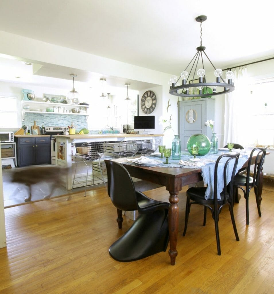 Eclectic Dining Room and Kitchen