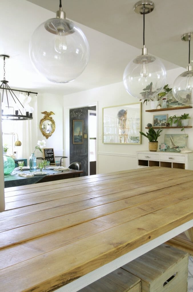 Rustic Wood and White Kitchen and Dining Room