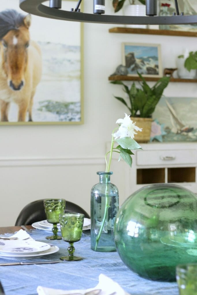 Blue & Green Eclectic Farmhouse Beachy Dining Room