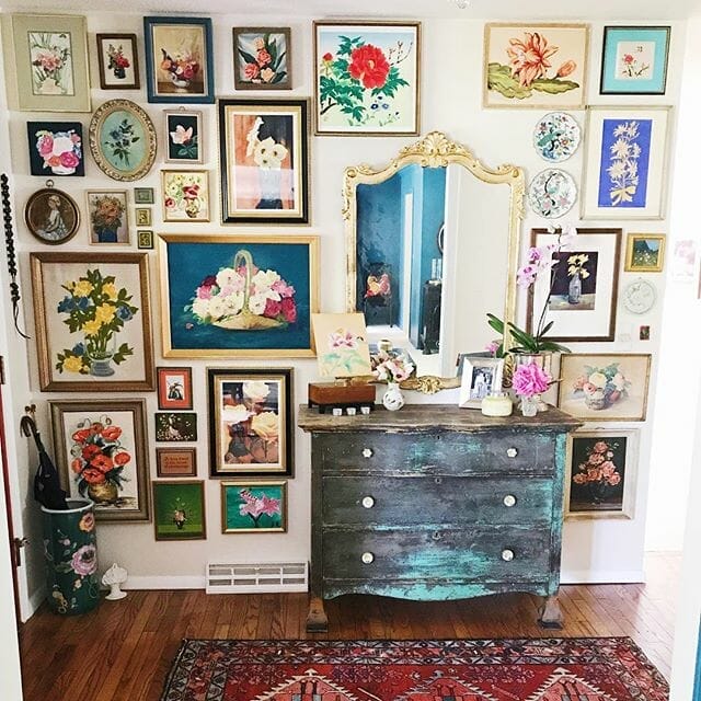 Amazing floral gallery wall from Street Flea