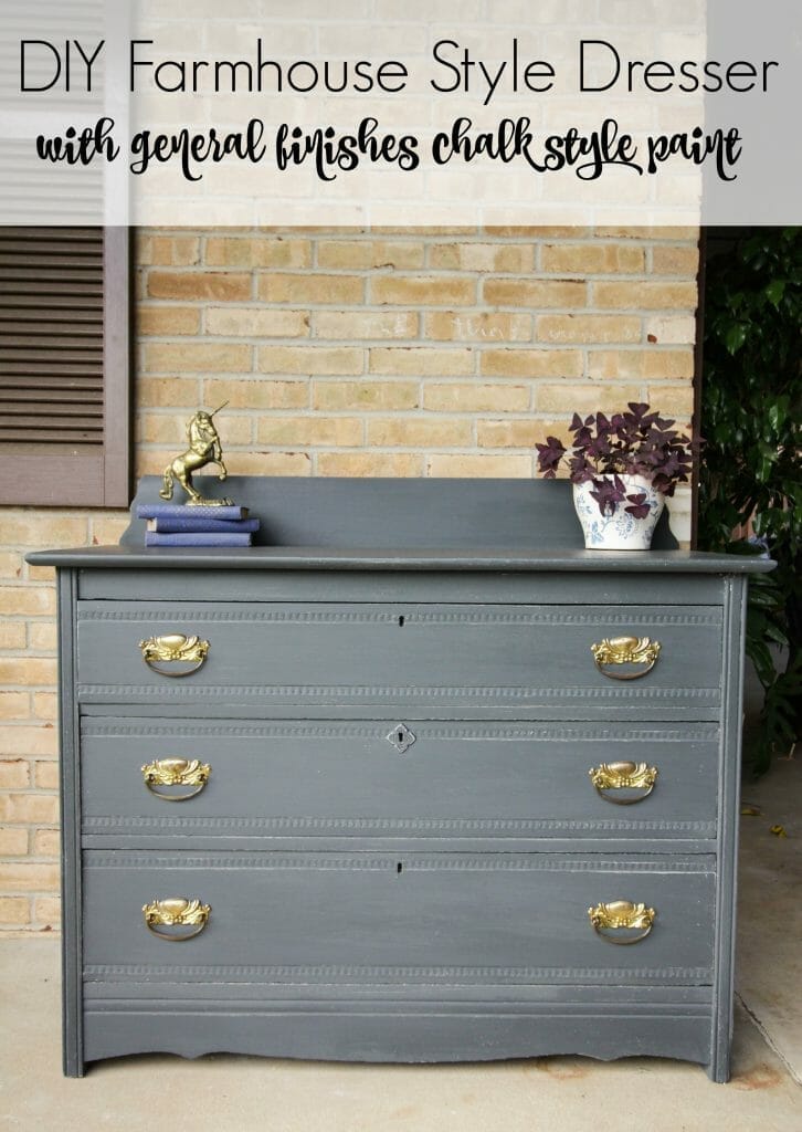 DIY Farmhouse Style Dresser in Charcoal Gray