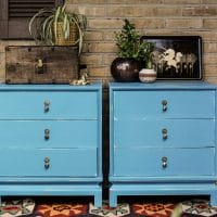Furniture Makeover: Turquoise Asian Inspired  Nightstands