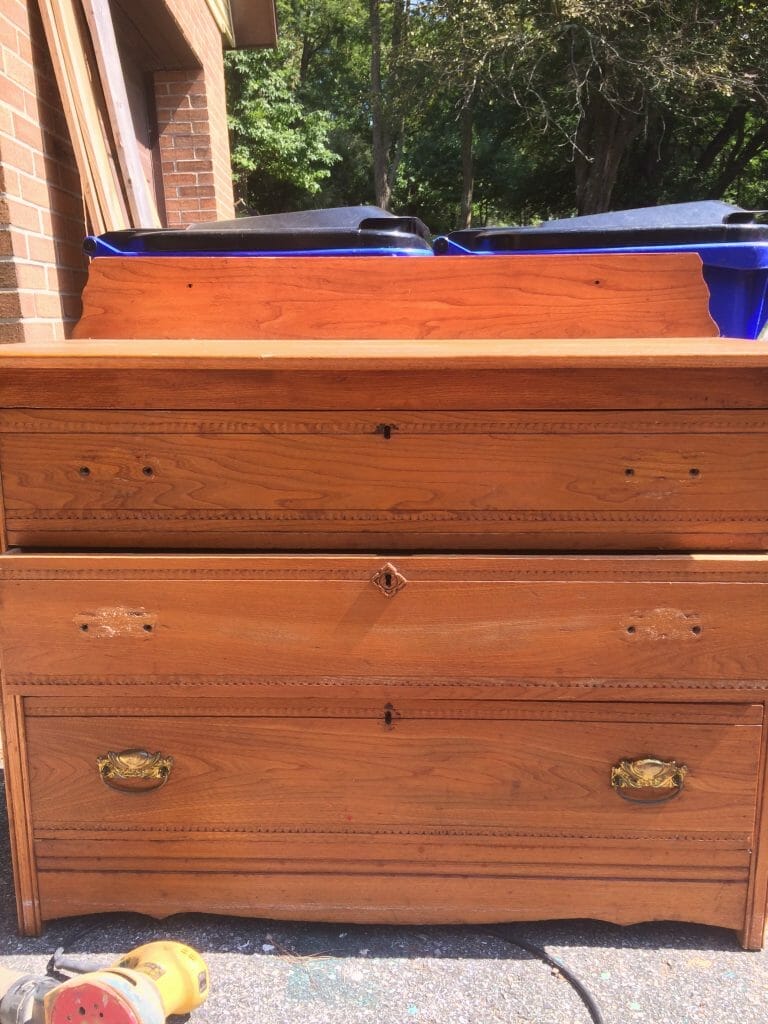 Oak Dresser Before
