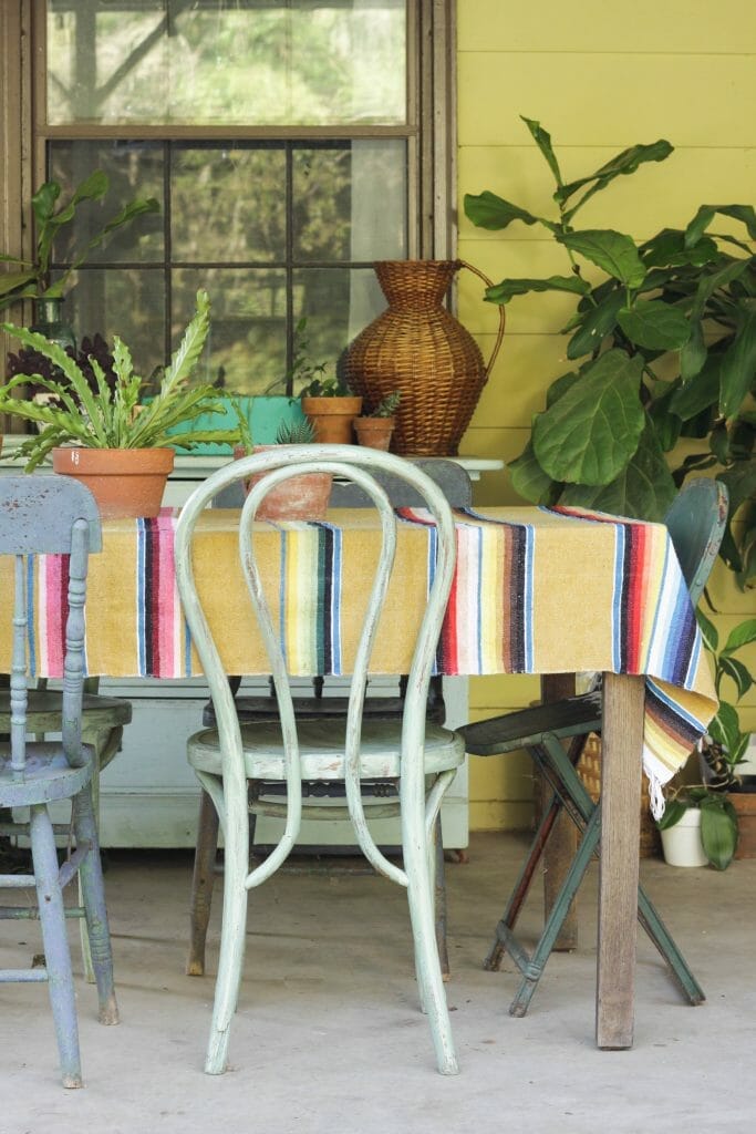 Eclectic Fall Porch Dining Table