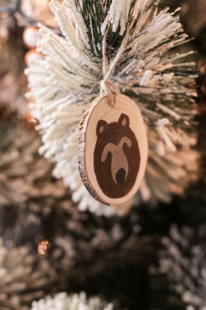 DIY Animal Face Wood Slice Ornaments