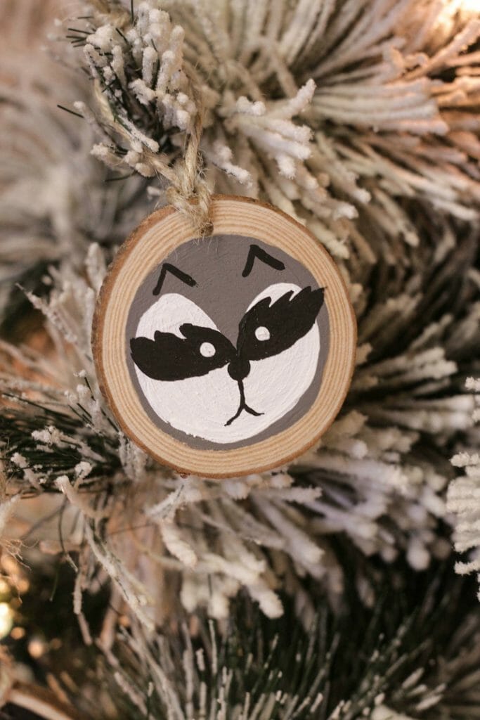 DIY Painted Raccoon Ornament