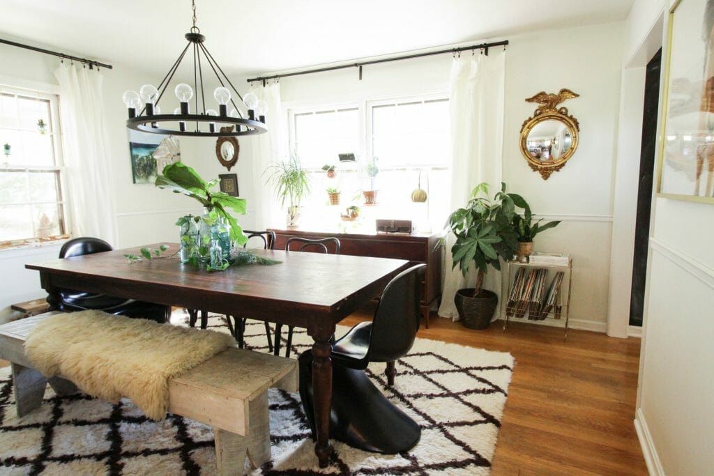 Eclectic Cozy Neutral Dining Room