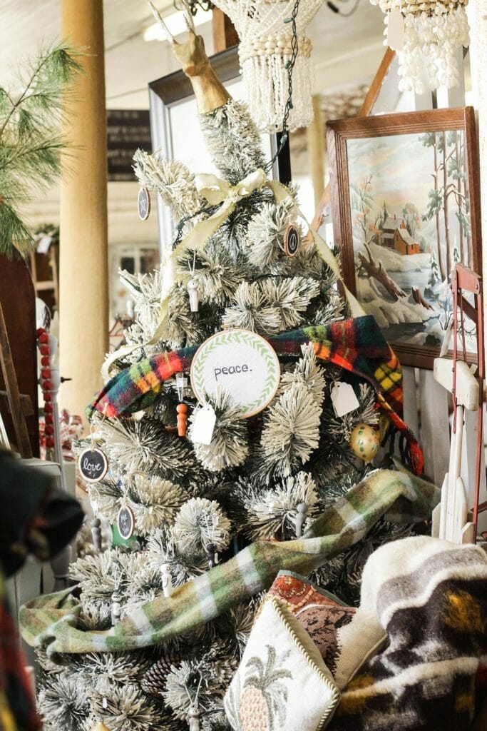 Vintage Plais Scarves as Christmas tree garland