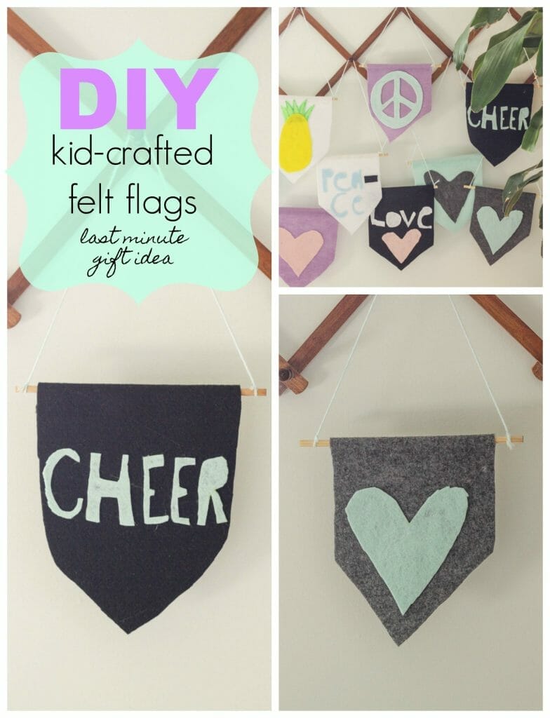 DIY last minute gift idea for kids to make for their friends- felt flags