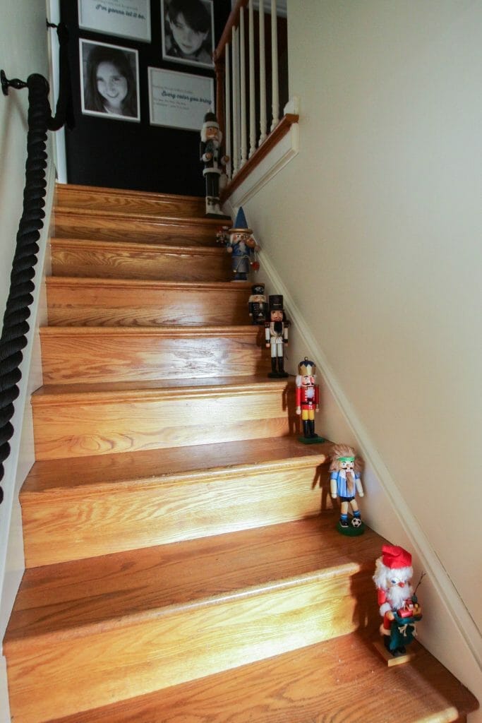 Nutcrackers up staircase