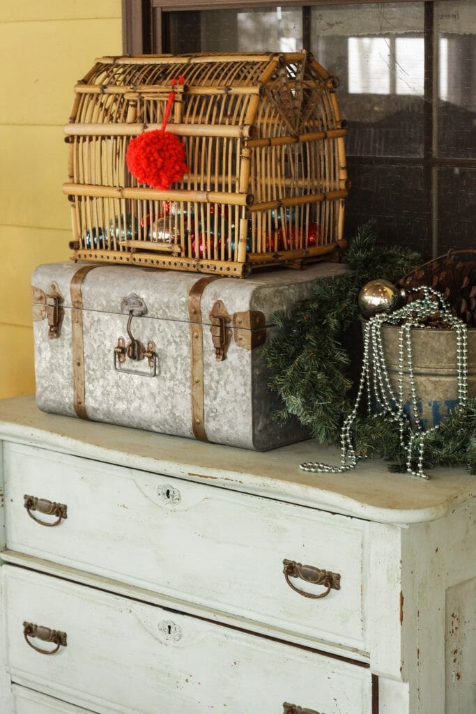 Christmas Porch Dresser Farmhouse Vignette