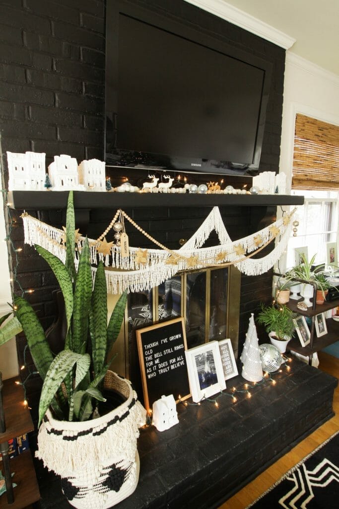 Eclectic Modern Christmas Mantle