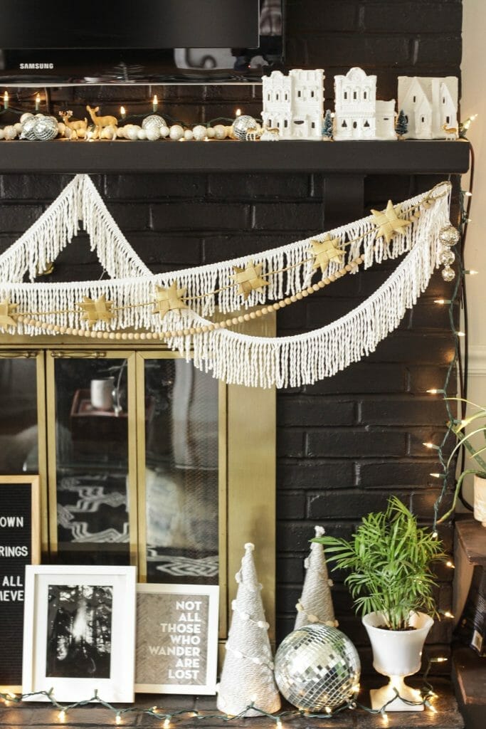 Black and white christmas hearth