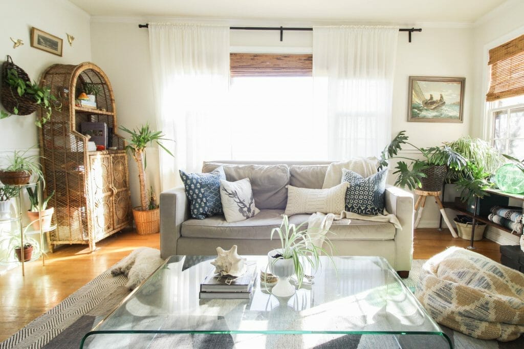 Eclectic Living Room with West Elm Sofa