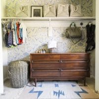 Wallpapered Nursery Closet Reveal