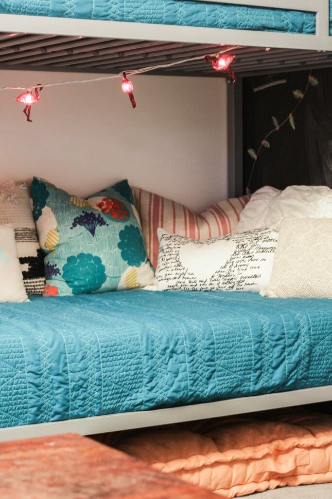 Flamingo lights on kids bunk beds