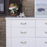 Furniture Makeover: White & Gold Midcentury Dresser