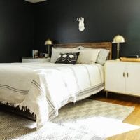 Moody Modern Boho Master Bedroom Progress: Black Walls