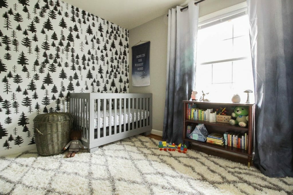 Baby Boy Nursery with Removable Wallpaper