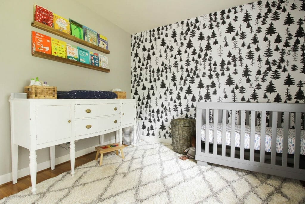 Gender Neutral Nursery Design with black and white and rainbow