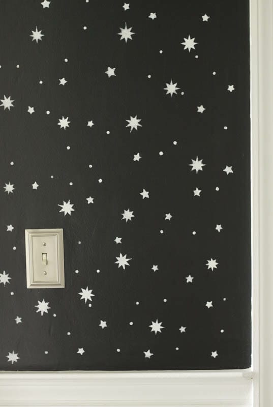 DIY Starry Stenciled wall
