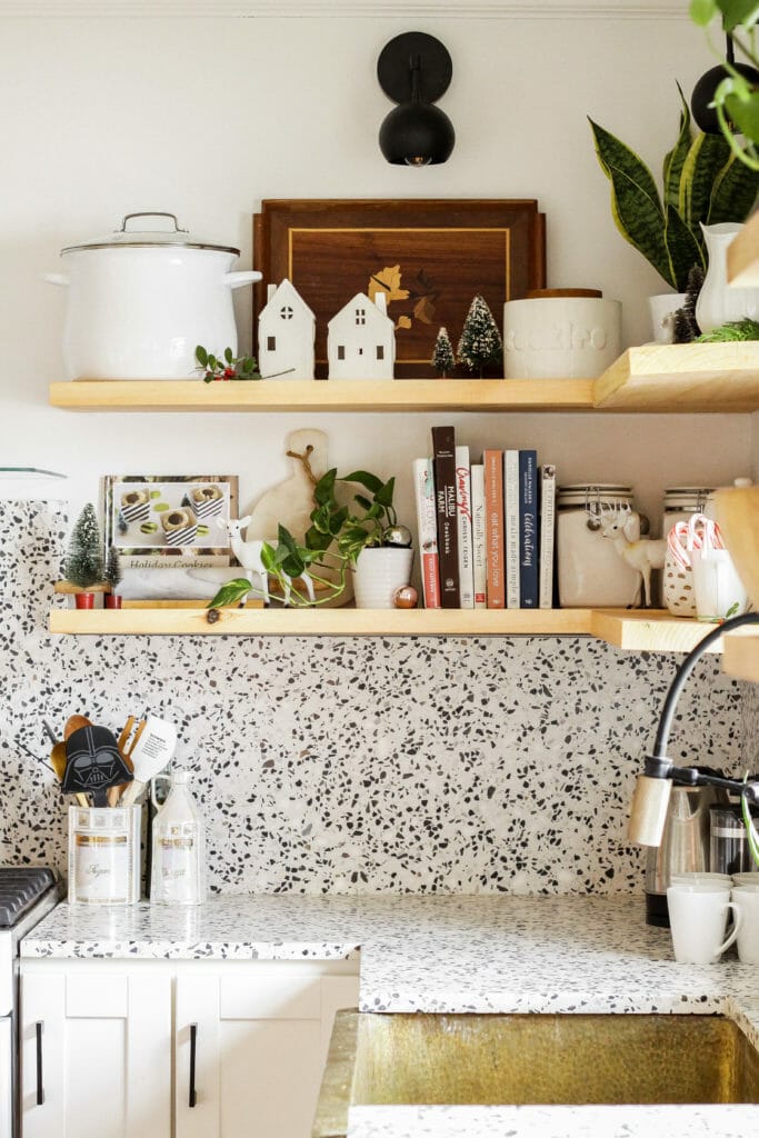 Modern Eclectic Neutral Kitchen at Christmas