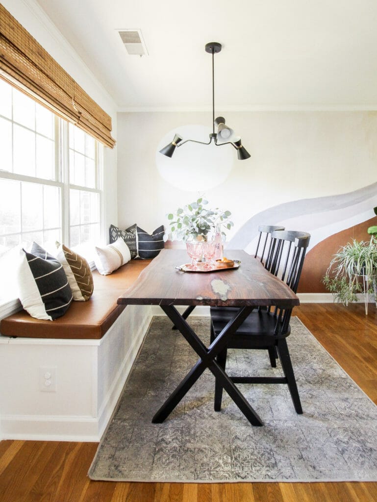 Modern Boho Dining Nook with Banquette