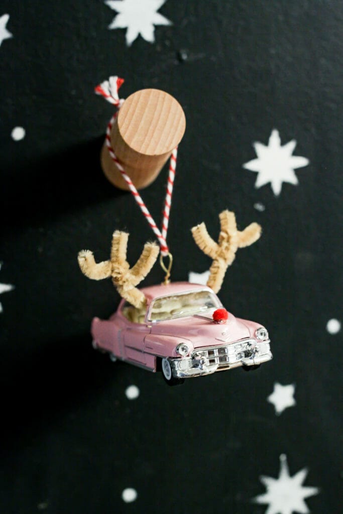How to make a vintage car reindeer ornament