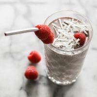 Healthy Raspberry Coconut Bar Protein Smoothie Recipe