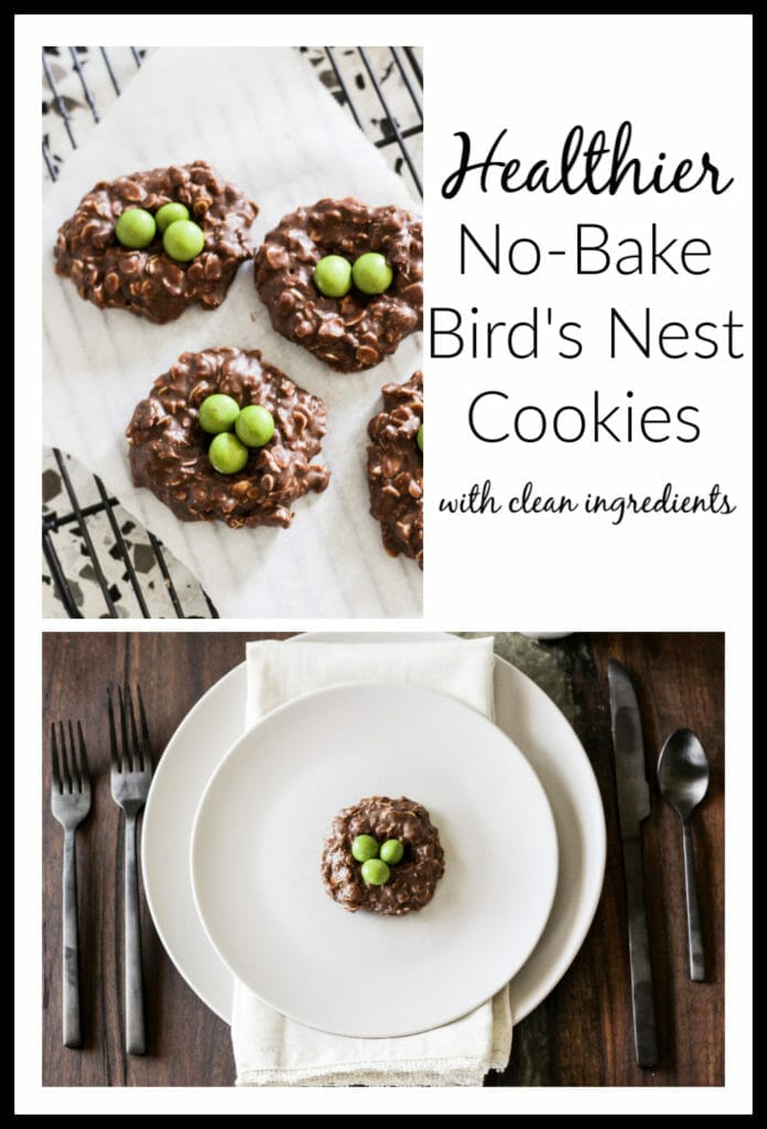 healthier no-bake bird nest cookies