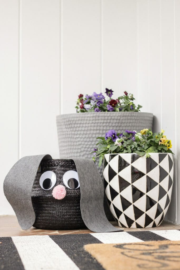 Easter Basket lop eared googly eyed bunny project