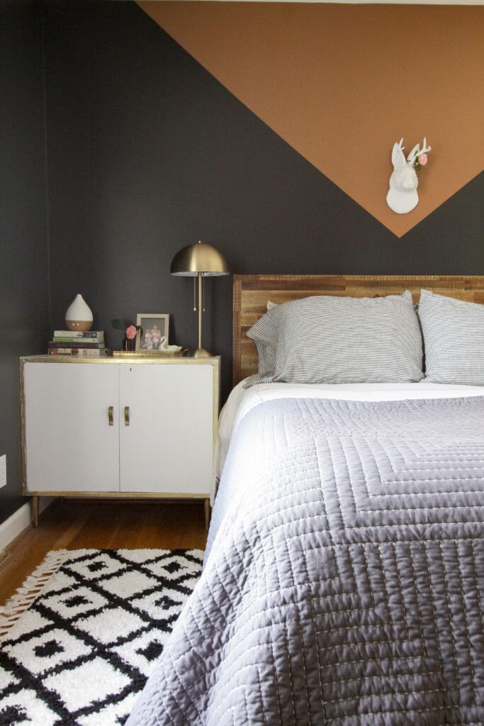 beautiful modern oho bedroom in black, gray, tan