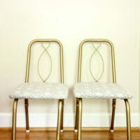 pair of vintage child's chairs given a makeover