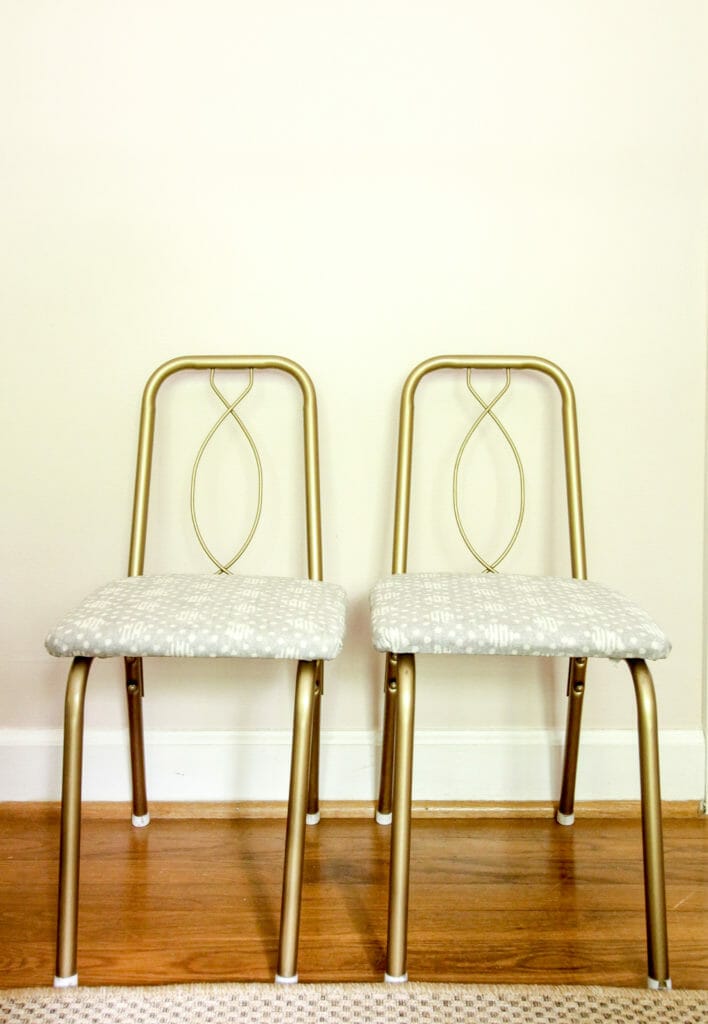 pair of vintage child's chairs given a makeover