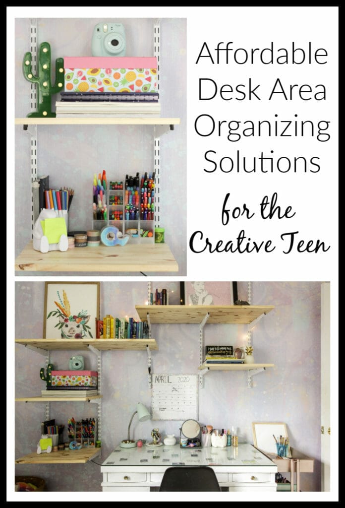 storage solutions for teen desk area