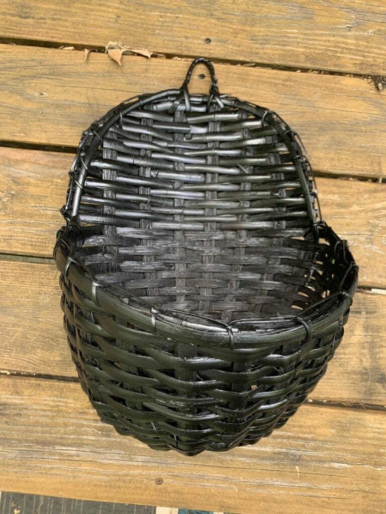 solid black basket after spray paint